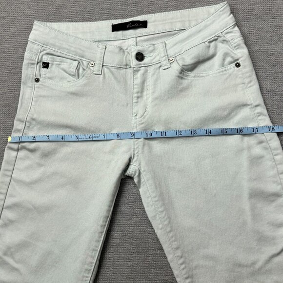 KanCan Womens Size 5/26 Mint Green Skinny Jeans Raw Hem Ankle Zipper Low Rise - Picture 8 of 14